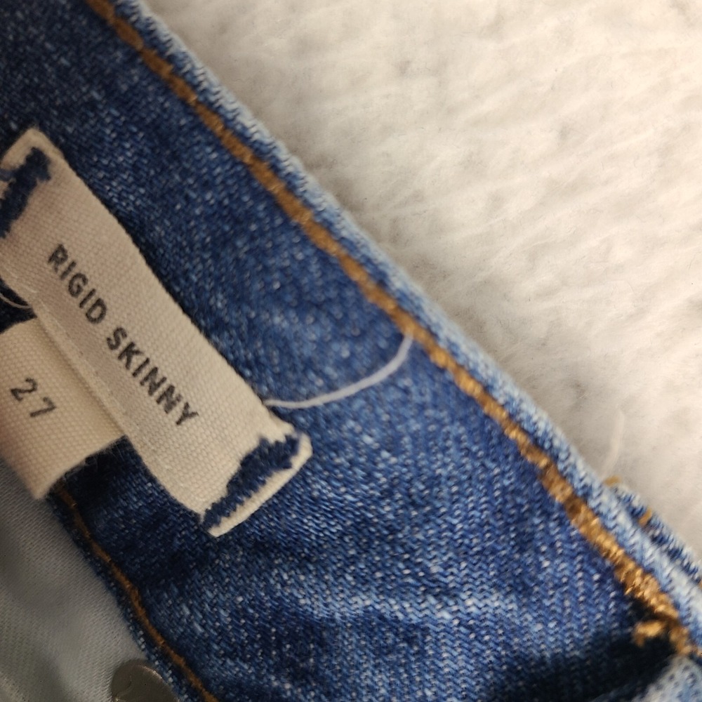 Madewell Jeans Womens 27 Blue Rigid Skinny Distress Medium Wash Denim * - Picture 9 of 15